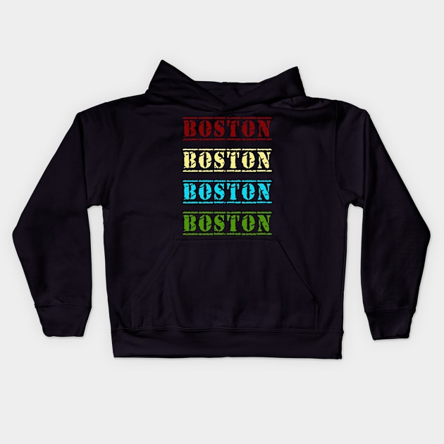 BOSTON VINTAGE 4 Kids Hoodie by arjunthemaniac